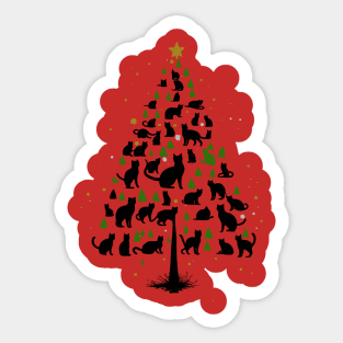 Cat Lover Christmas Tree 2 Sticker